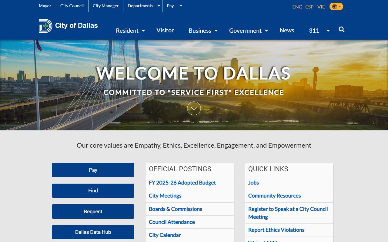 City of Dallas dissolution of marriage court information