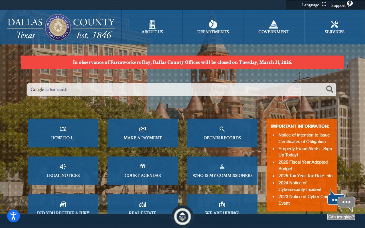 Dallas County government dissolution of marriage records portal
