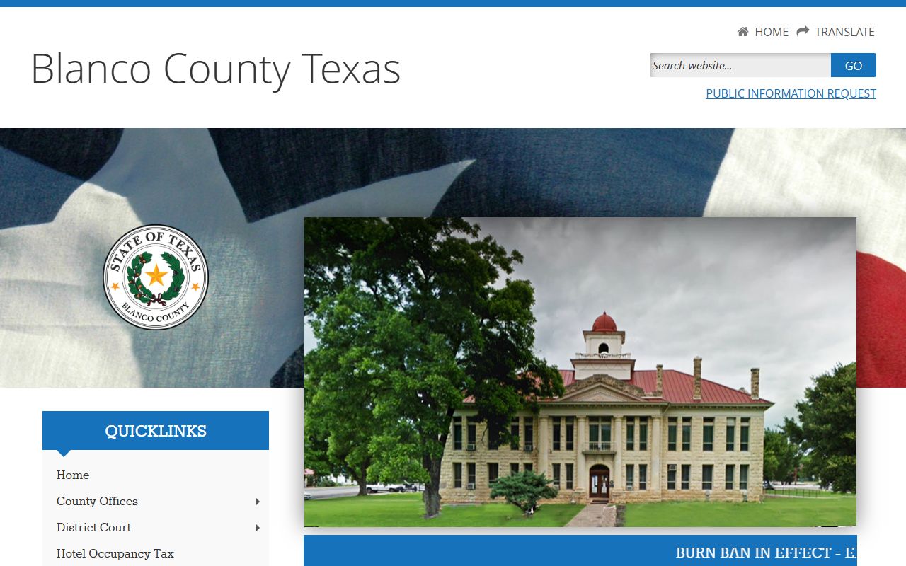 blanco county official website dissolution of marriage records