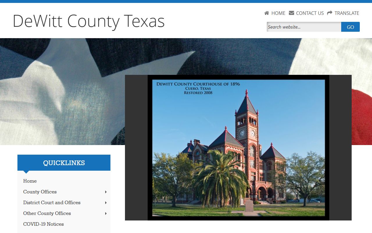 DeWitt County official website dissolution of marriage records