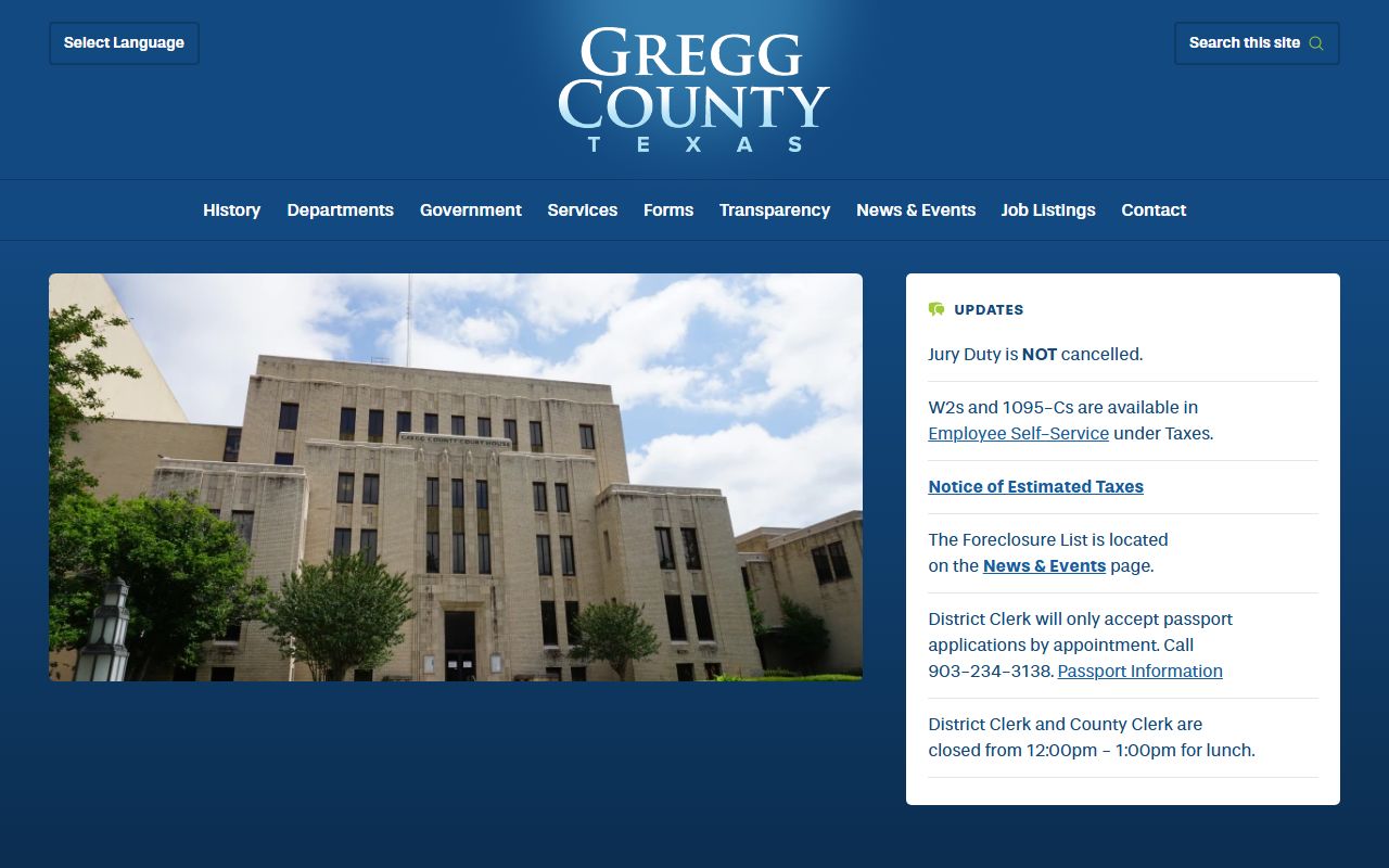 Gregg County official website - Longview dissolution of marriage records