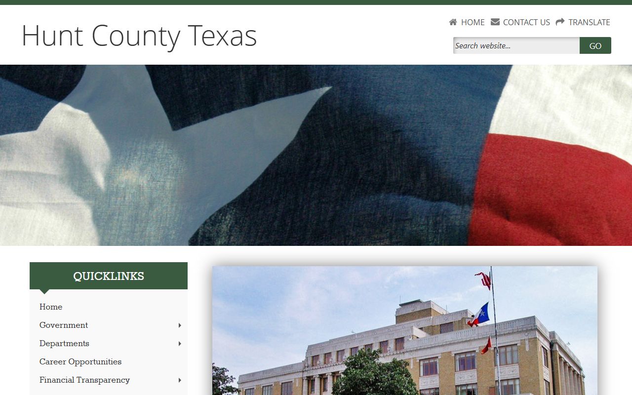 Hunt County official website for dissolution of marriage District Clerk contact information