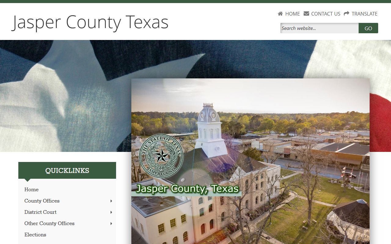 Jasper County official website with District Clerk contact for dissolution of marriage records