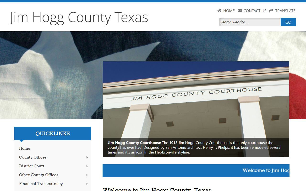 Jim Hogg County official website with District Clerk contact for dissolution of marriage records in Hebbronville