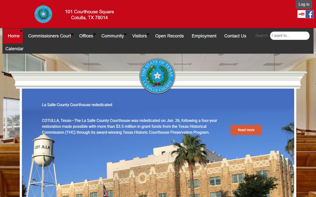 La Salle County official website with District Clerk contact for dissolution of marriage records in Cotulla