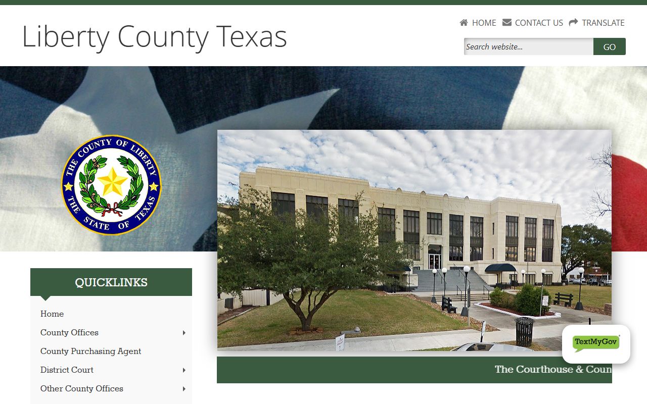Liberty County official website with District Clerk contact for dissolution of marriage records in Liberty