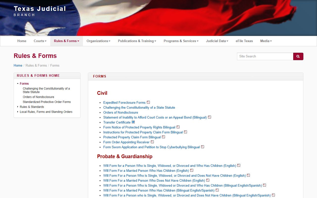 Texas courts forms for Real County dissolution of marriage